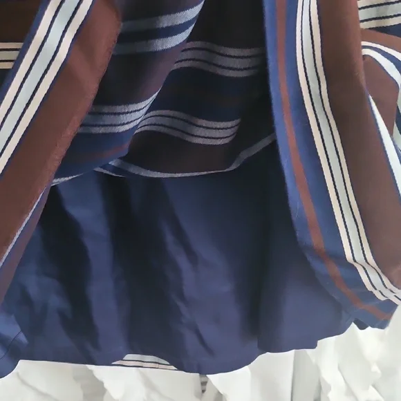 Brooks Brothers Navy, Brown & White Striped Midi Dress - Picture 4 of 7